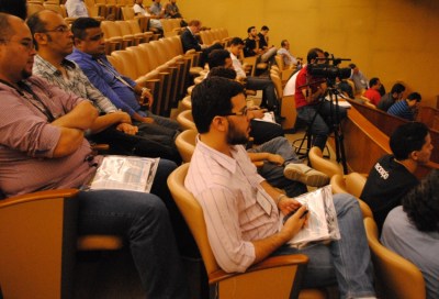 Público do SET Nordeste seguiu atentamente as palavras de Guilherme Duarte (GRASS VALLEY)